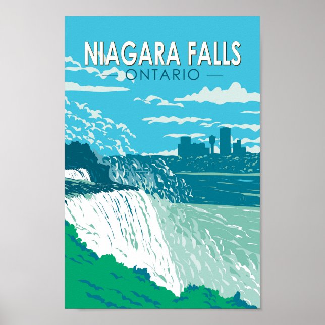 Niagara Falls Ontario Travel Art Vintage Poster (Front)