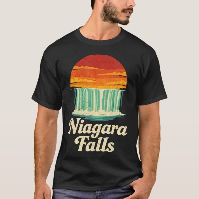 Niagara Falls Retro Sunset T-Shirt (Front)