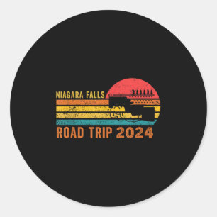 Niagara Falls Road Trip 2024 Summer Vacation Retro Classic Round Sticker
