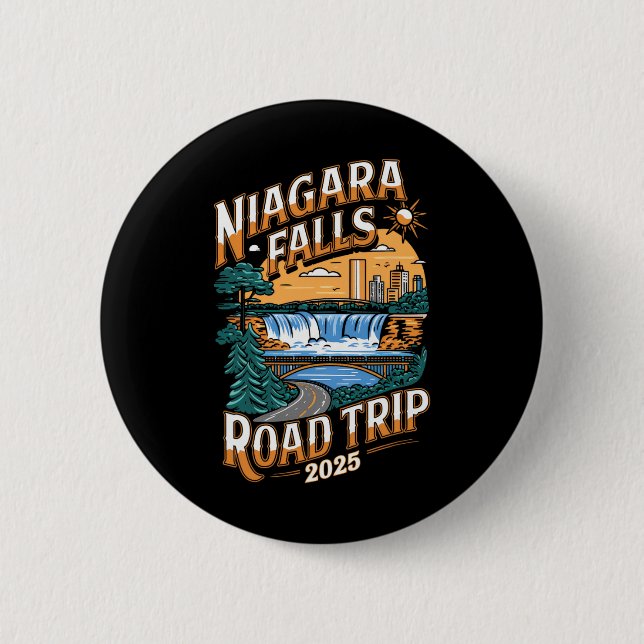 Niagara Falls Road Trip 2025 - Summer Vacation  6 Cm Round Badge (Front)