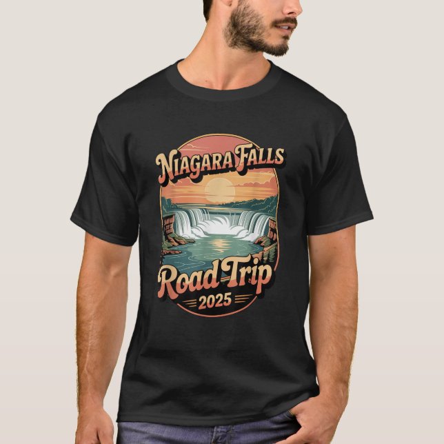 Niagara Falls Road Trip 2025 Summer Vacation Souve T-Shirt (Front)