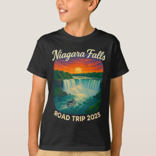 Niagara Falls Road Trip 2025 Vintage Sunset Waterf T-Shirt