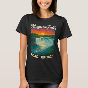 Niagara Falls Road Trip 2025 Vintage Sunset Waterf T-Shirt