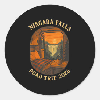 Niagara falls road trip 2026 summer vacation classic round sticker