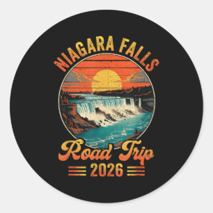 Niagara falls road trip 2026 summer vacation famil classic round sticker