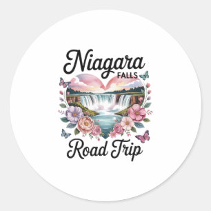 Niagara Falls Road Trip Summer Vacation Souvenir W Classic Round Sticker