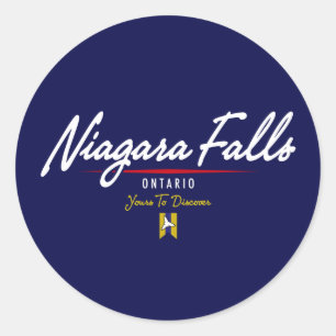 Niagara Falls Script Classic Round Sticker