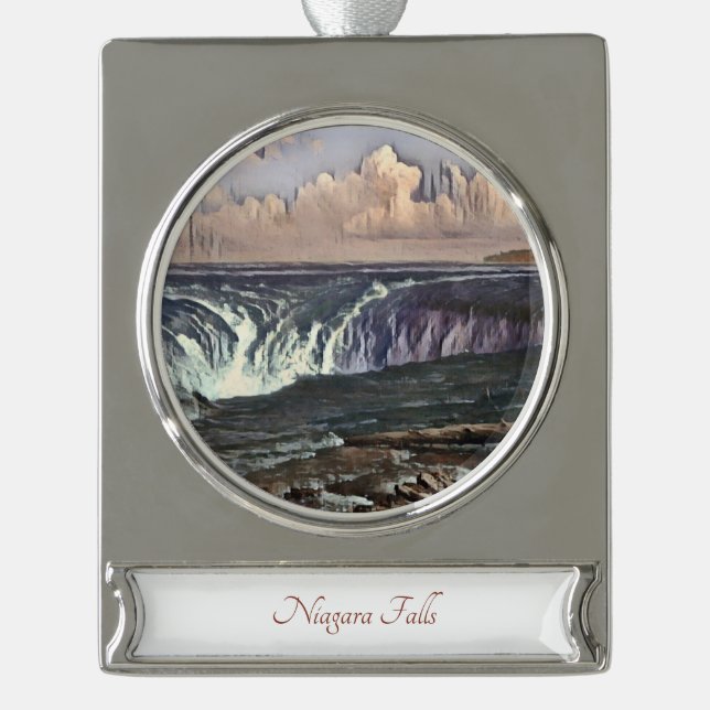 Niagara Falls Travel Art Watercolor Ornament (Front)