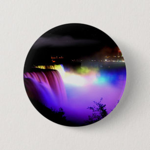 Niagara-Falls-under-floodlights-at-night 6 Cm Round Badge