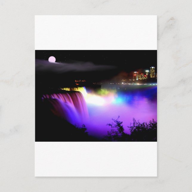 Niagara-Falls-under-floodlights-at-night Postcard (Front)