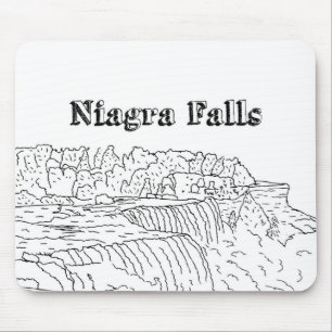 Niagara Falls Vacation Drawing Vacation Art Travel Mouse Mat