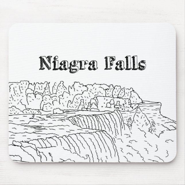 Niagara Falls Vacation Drawing Vacation Art Travel Mouse Mat (Front)
