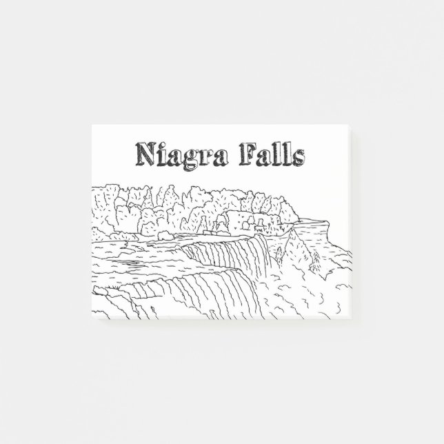 Niagara Falls Vacation Drawing Vacation Art Travel Post-it Notes (Front)