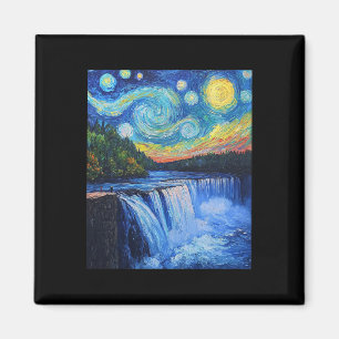 Niagara Falls - Van Gogh Style - Starry Night Magnet