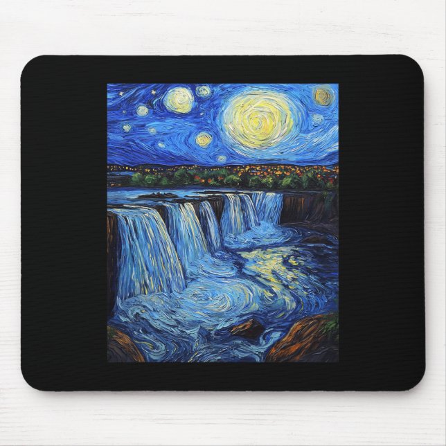 Niagara Falls - Van Gogh Style - Starry Night  Mouse Mat (Front)