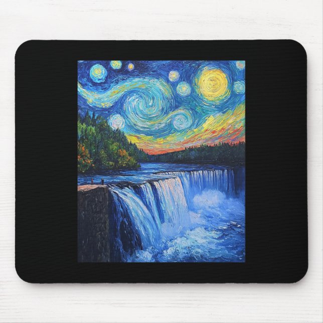 Niagara Falls - Van Gogh Style - Starry Night  Mouse Mat (Front)
