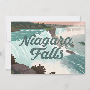 Niagara Falls Vintage Textured Illustration Holiday Card
