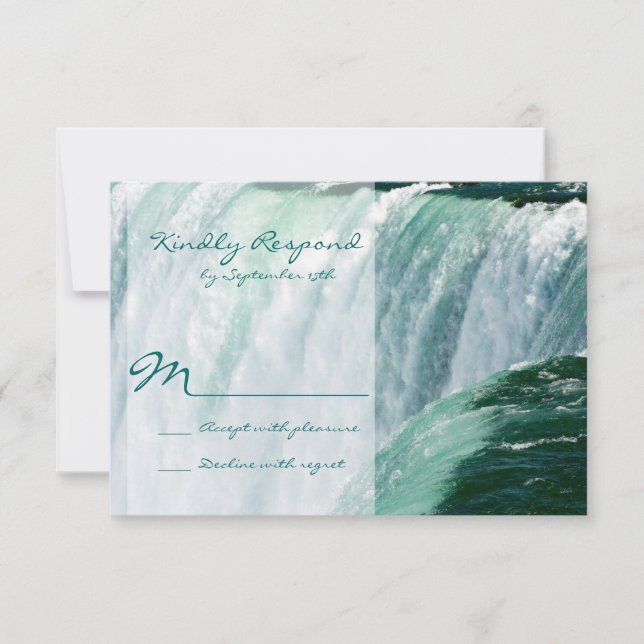 Niagara Falls Waterfall Outdoor Wedding RSVP Cards (Front)