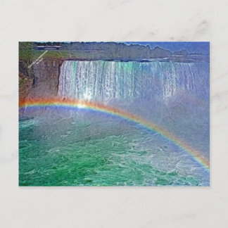 Niagara waterfalls rainbow postcard