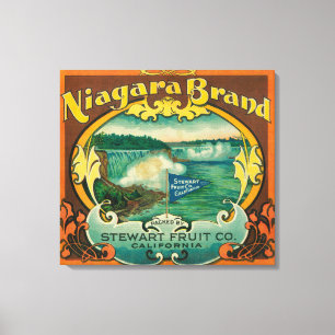 Niagra Orange Label Canvas Print