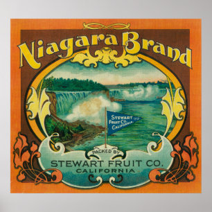 Niagra Orange Label Poster