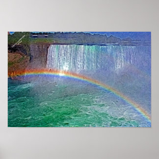 Niagra waterfalls rainbow poster