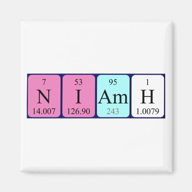 Niamh periodic table name magnet (Front)