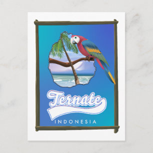 Nias Island Indonesia travel map  Holiday Postcard