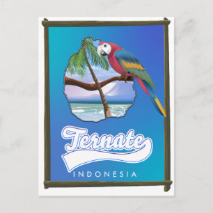 Nias Island Indonesia travel map Invitation Postcard