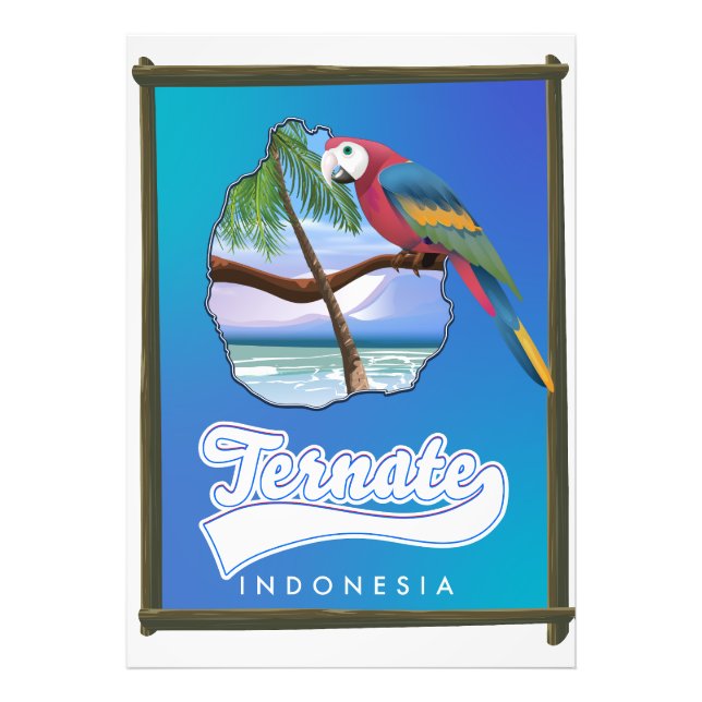 Nias Island Indonesia travel map  Photo Print (Front)