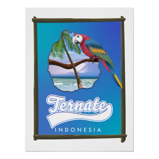 Nias Island Indonesia travel map  Poster (Front)