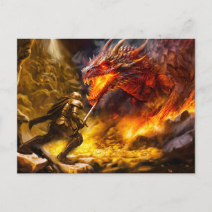 Nibelung hoard. Siegfried  fights against dragon Postcard