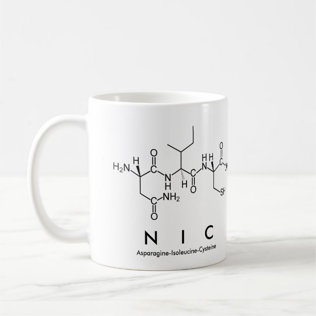 Nic peptide name mug (Left)