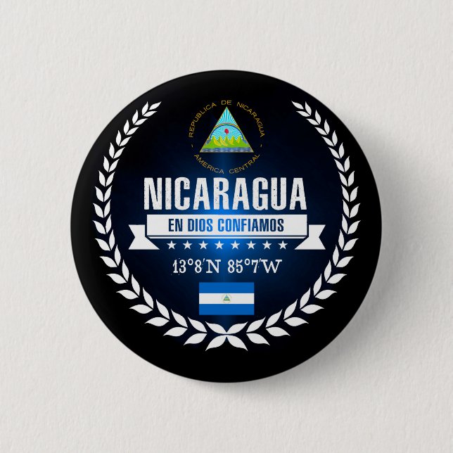 Nicaragua 6 Cm Round Badge (Front)