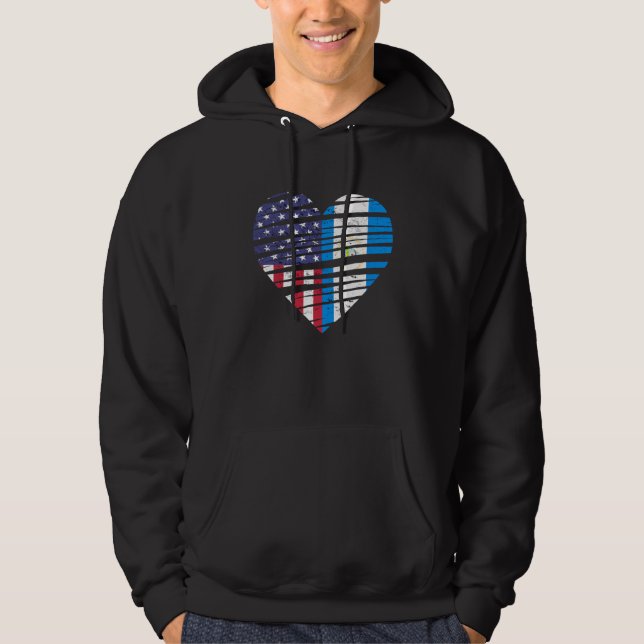Nicaragua American Grown Heart USA Patriot Heritag Hoodie (Front)