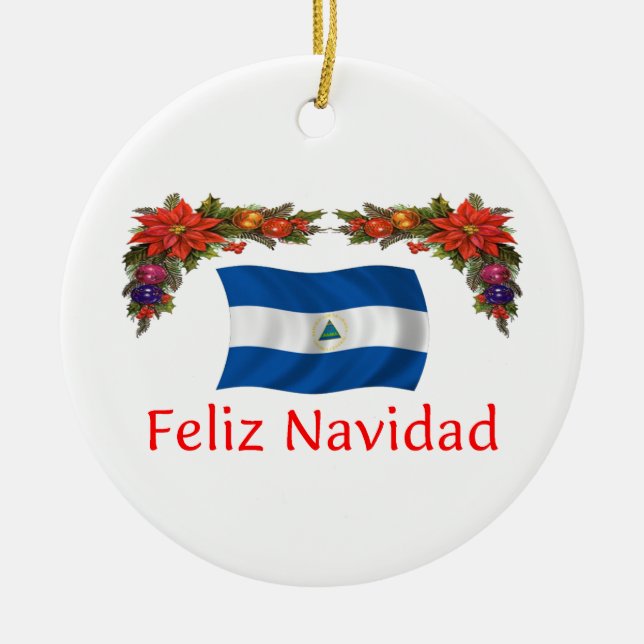 Nicaragua Christmas Ceramic Tree Decoration (Front)
