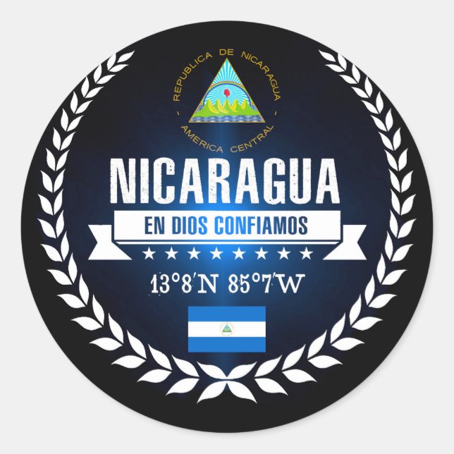 Nicaragua Classic Round Sticker (Front)