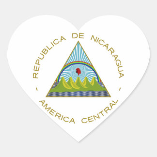 Nicaragua Coat of Arms Heart Sticker