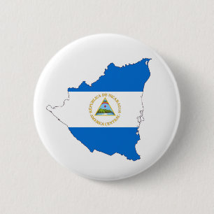 nicaragua country flag map shape symbol 6 cm round badge