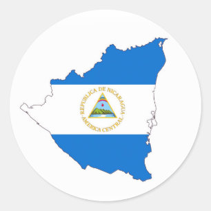 nicaragua country flag map shape symbol classic round sticker