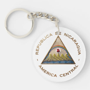 Nicaragua country flag symbol emblem coat arms emb key ring