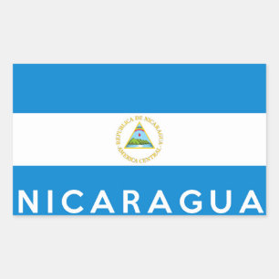 nicaragua country flag symbol name text rectangular sticker