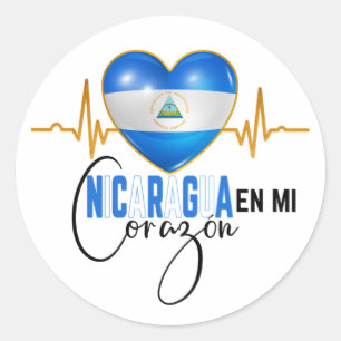 Nicaragua En mi Corazon Nicaraguan Pride  Classic Round Sticker