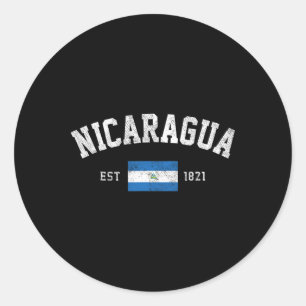 Nicaragua Est. 1821 Nicaraguan Flag Independence D Classic Round Sticker