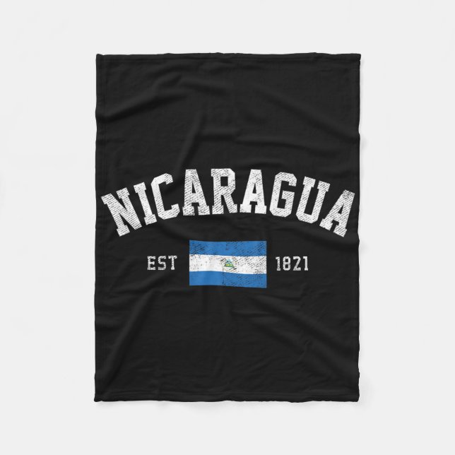 Nicaragua Est. 1821 Nicaraguan Flag Independence D Fleece Blanket (Front)