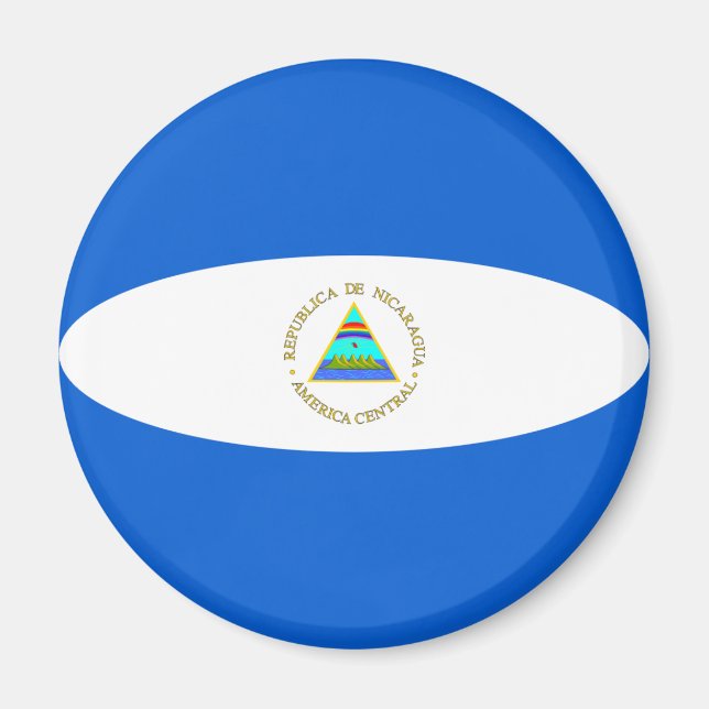 Nicaragua Fisheye Flag Magnet (Front)