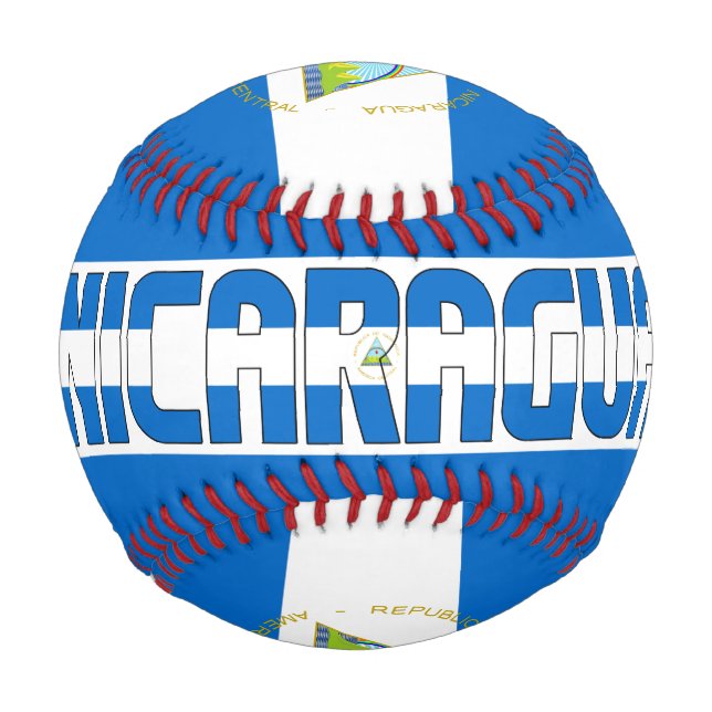 Nicaragua Flag and Coat of Arms Patriotic Baseball (Front)