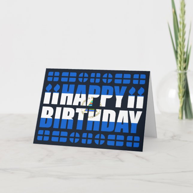 Nicaragua Flag Birthday Card (Front)
