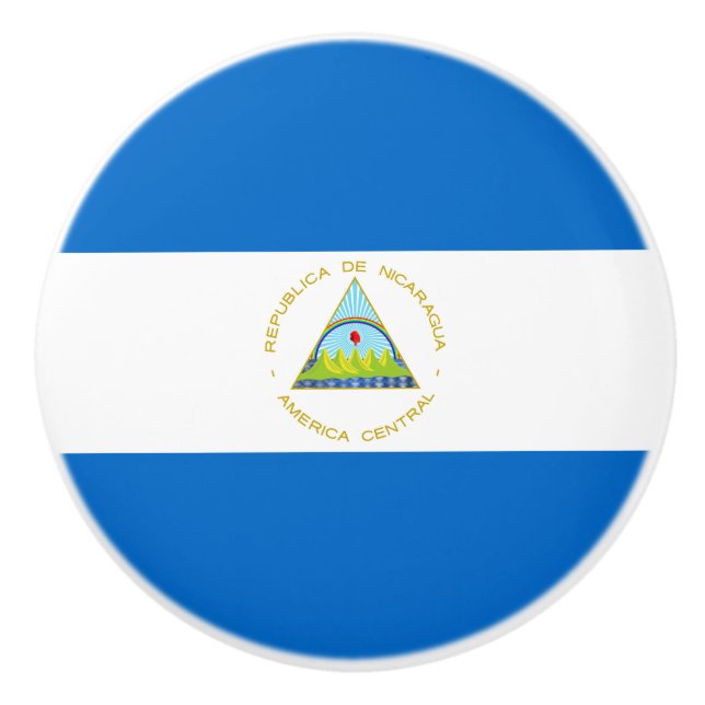Nicaragua Flag Ceramic Knob (Front)