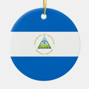 Nicaragua flag ceramic tree decoration